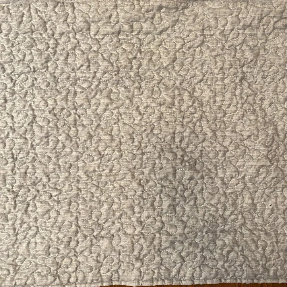 JCP Home Expressions King Quilted Pillow Shams Set Blue White Cotton Farmhouse